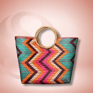 Banig Tote Bag | ZIGZAG Shopper Style & Round Handle