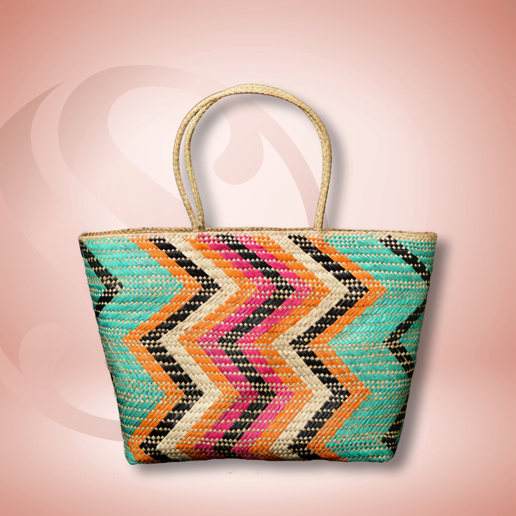 Banig Tote Bag | ZIGZAG Shopper Style & Round Handle